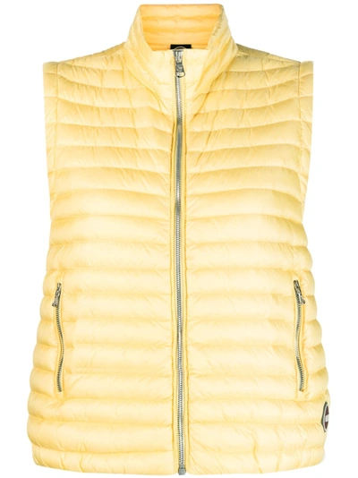 Colmar Down Vest With Logo In Yellow | ModeSens