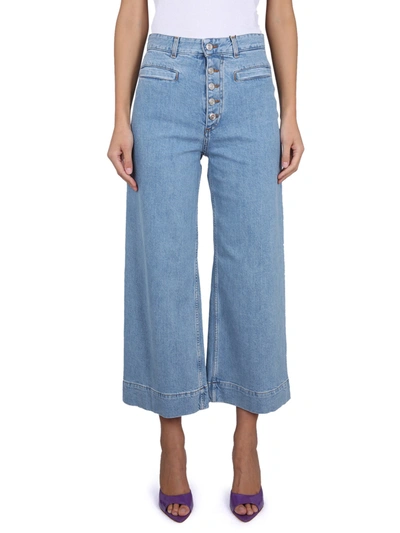 Etro Cropped Fit Jeans In Blue