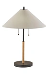 Adesso Lighting Palmer Table Lamp In Black / Natural Wood