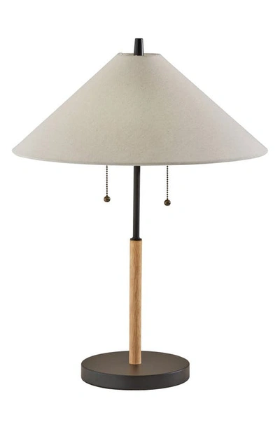Adesso Lighting Palmer Table Lamp In Black / Natural Wood