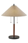 Adesso Lighting Palmer Table Lamp In Black / Walnut Wood