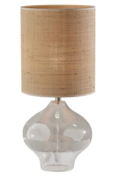 Adesso Lighting Emma Large Table Lamp In Clear Glass / Steel Neck