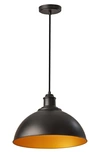 Adesso Lighting Wallace Pendant Light In Black/ Gold