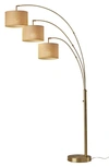 Adesso Lighting Bowery 3-arm Arc Lamp In Antique Brass