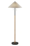 Adesso Lighting Palmer Floor Lamp In Black / Natural Wood