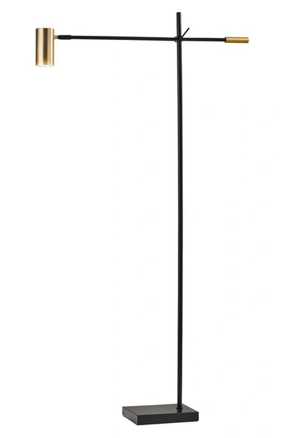 Adesso Lighting Collette Led Floor Lamp In Black With Antique Brass