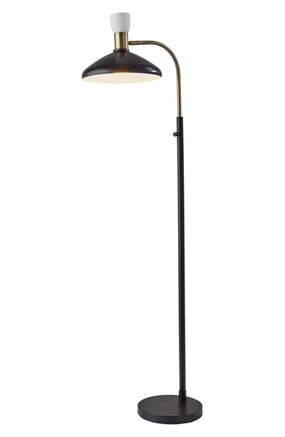 Adesso Lighting Patrick Floor Lamp In Black W/ Brass Accents