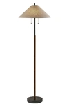 Adesso Lighting Palmer Floor Lamp In Black / Walnut Wood