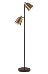 Adesso Lighting Malcolm Floor Lamp In Matte Black / Antique Brass