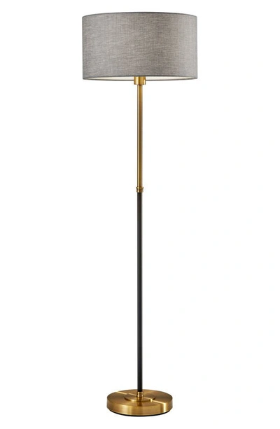 Adesso Lighting Bergen Floor Lamp In Black / Antique Brass