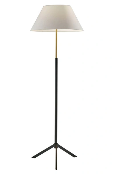 Adesso Lighting Harvey Floor Lamp In Black W/ Brass Accents