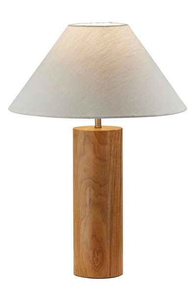 Adesso Lighting Martin Table Lamp In Natural Oak With Antique Brass