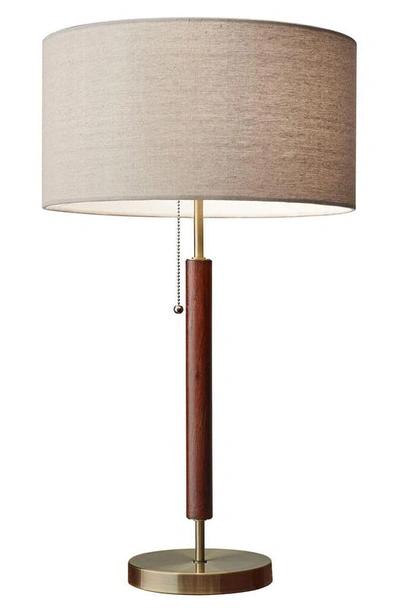 Adesso Lighting Hamilton Table Lamp In Walnut With Antique Brass