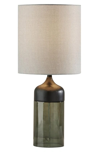 Adesso Lighting Marina Tall Table Lamp In Black With Smoked Glass