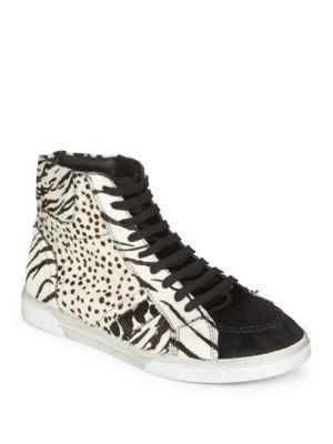 high top animal print sneakers