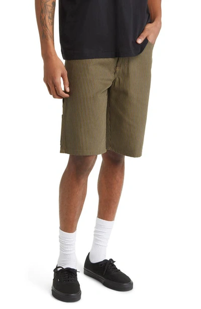 Dickies Stripe Flat Front Carpenter Shorts In ml/ Black Hickory Stripe