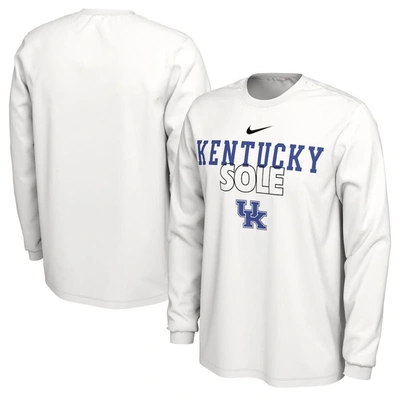 Nike White Kentucky Wildcats On Court Long Sleeve T-shirt