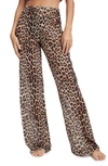 Good American Animal Print Mesh Wide Leg Pant In Good Leopard