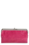 Hobo Lauren Leather Double Frame Clutch In Fuchsia