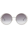 Fendi Eyewear Ribbons And Pearls Sunglasses - Metallic
