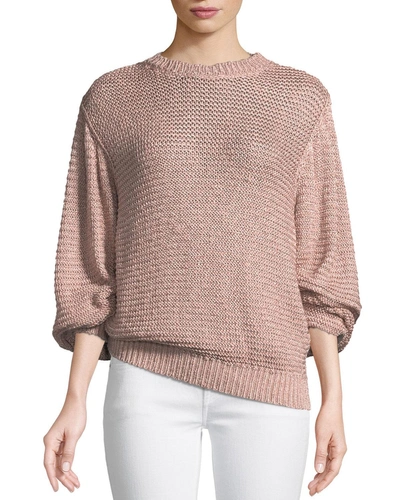 Stella Mccartney Oversized Shaker Knit Sweater In Pink Pattern