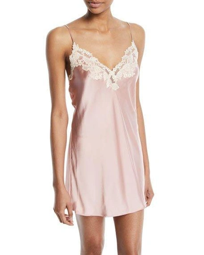 La Perla Maison Lace-trimmed Chemise In Pink