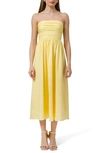 Wayf Convertible Strapless Dress In Yellow