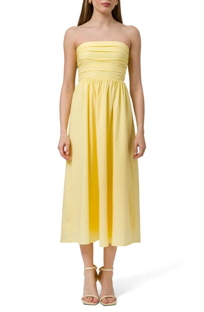 Wayf Convertible Strapless Dress In Yellow | ModeSens