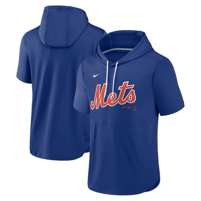 Nike Royal New York Mets Springer Short Sleeve Team Pullover Hoodie
