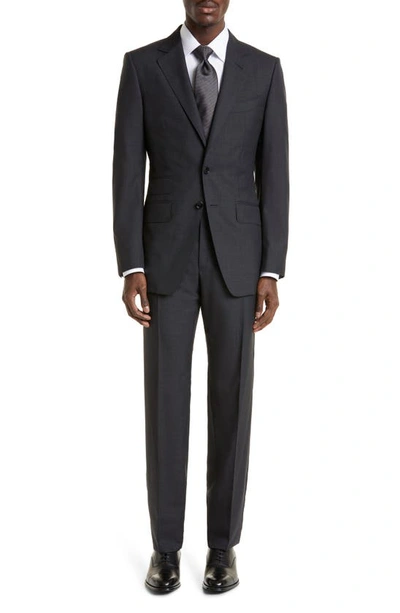 Tom Ford O'connor Super 120s Wool Suit In Dark Grey