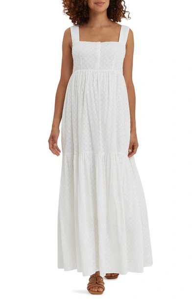 Nom Maternity Women's Colette Eyelet Maxi Dress In White Lace
