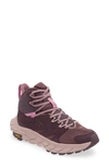 Hoka Anacapa Breeze Aero Mid Breathable Trail Running Shoe In Raisin/ Pale Mauve