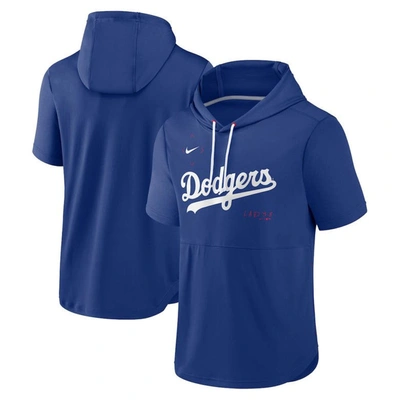 Nike Royal Los Angeles Dodgers Springer Short Sleeve Team Pullover Hoodie