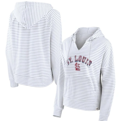 Fanatics Branded White St. Louis Cardinals Striped Arch Pullover Hoodie