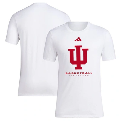 Adidas Originals White Indiana Hoosiers On Court Fresh T-shirt