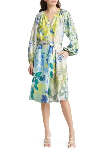 Kobi Halperin Arbor Floral Print Long Sleeve Dress In Ivory Multi