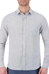 Report Collection Stretch Linen Dress Shirt In Lt Grey