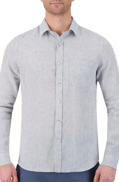 Report Collection Stretch Linen Dress Shirt In Lt Grey