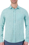 Report Collection Stretch Linen Dress Shirt In Seafoam