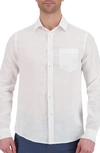 Report Collection Stretch Linen Dress Shirt In White