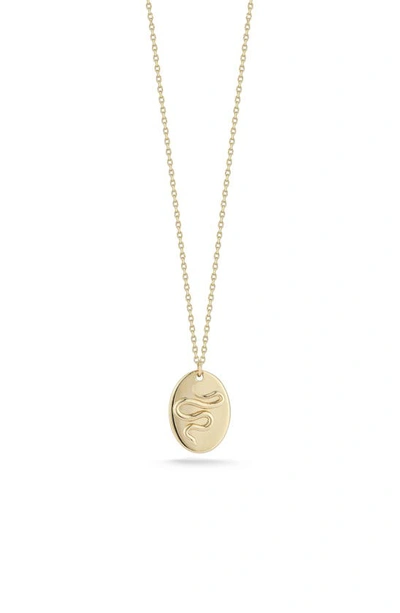 Ember Fine Jewelry 14k Gold Snake Oval Pendant Necklace