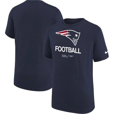 Nike Kids' Youth  Navy New England Patriots Sideline Legend Performance T-shirt