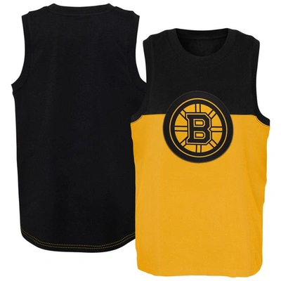 Outerstuff Kids' Youth Gold/black Boston Bruins Revitalize Tank Top