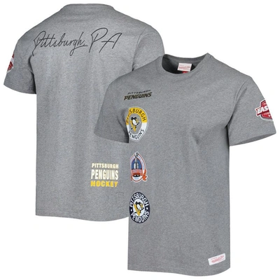 Mitchell & Ness Men's  Heather Gray Pittsburgh Penguins City Collection T-shirt