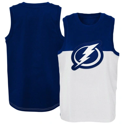 Outerstuff Kids' Youth White/blue Tampa Bay Lightning Revitalize Tank Top