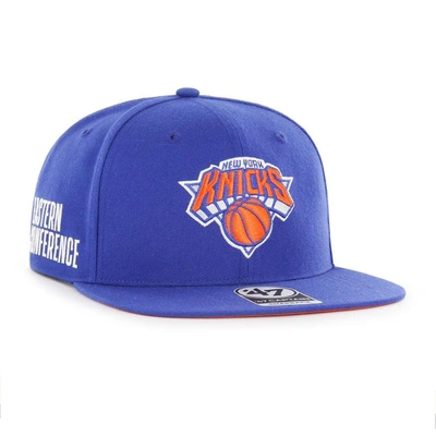 47 '  Blue New York Knicks Sure Shot Captain Snapback Hat