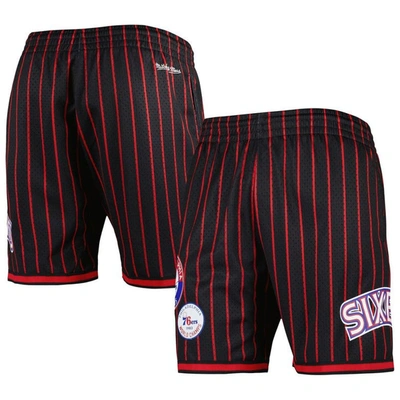 Mitchell & Ness Men's  Black Philadelphia 76ers City Collection Heritage Mesh Shorts