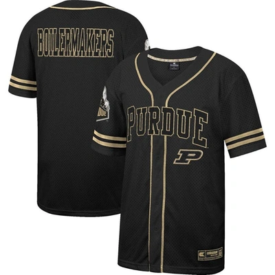 Colosseum Black Purdue Boilermakers Free Spirited Mesh Button-up Baseball Jersey
