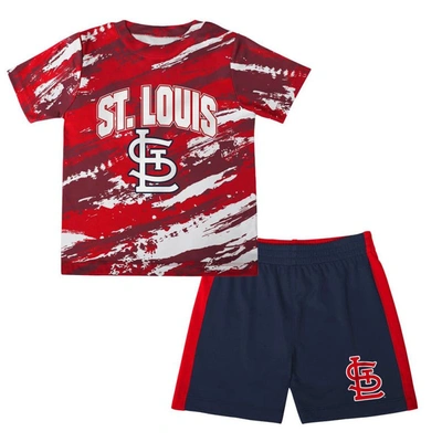 Outerstuff Babies' Infant Red/navy St. Louis Cardinals Stealing Homebase 2.0 T-shirt & Shorts Set