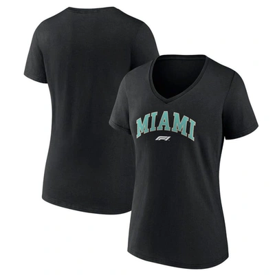 Fanatics Black Formula 1 Miami Grand Prix V-neck T-shirt